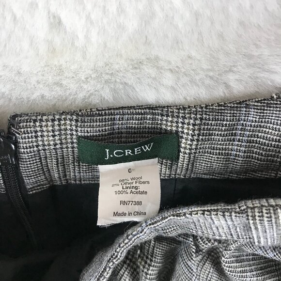 J.CREW Vintage Wool Plaid Ruffled Mini Skirt Size 0 - Picture 4 of 6